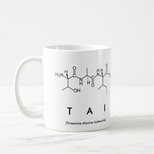 Caneca De Café Tai peptide nome mug (Esquerda)