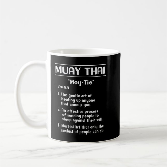 Caneca De Café Tailandês BoxDefinition Muay Thai Engraçado (Esquerda)