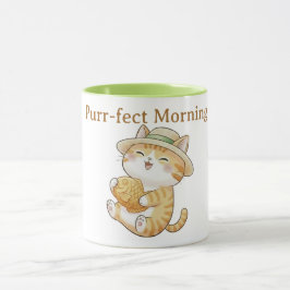 Caneca de Café Taiyaki de Gato Tabby Gengibre Kawa