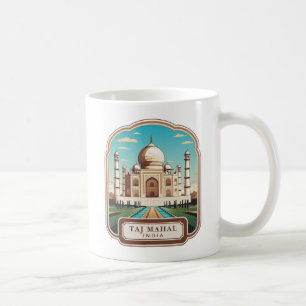 Caneca De Café Taj Mahal Souvenir Vintage Índia