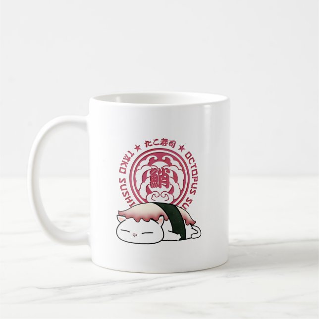 Caneca De Café Tako Octopus Sushi Cat (Esquerda)