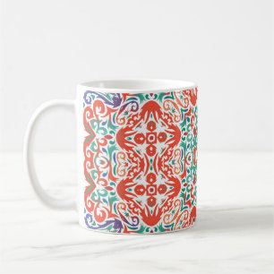 Caneca De Café Talavera mexicana: Colagem de Azulejos Étnicos.