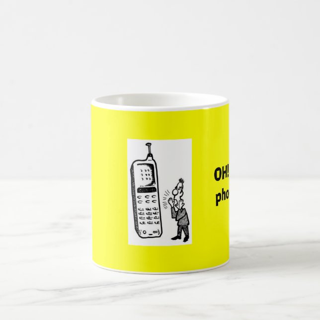 Caneca De Café Talking_on_Cell_Phone_1, OH!  Eu recebi um (Centro)