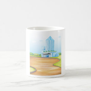 Caneca De Café Tall Blue Building Mug