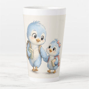 Caneca de Café Tall Latte Pequena Ave Azul Fofa