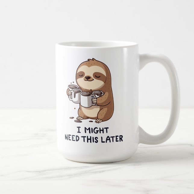Caneca De Café Talvez Preciso De Café Mais Tarde - Humor Lenta (Direita)