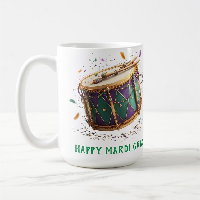 Caneca De Café Tambor Festivo de Mardi Gras (Esquerda)