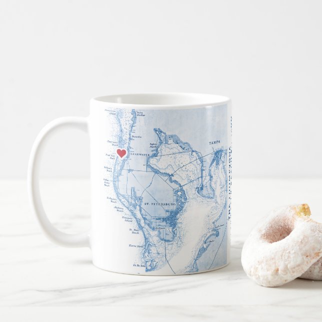 Caneca De Café Tampa Bay Florida Beach House Decor Gift (Com Donut)