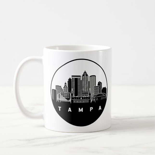 Caneca De Café Tampa Florida Skyline (Esquerda)