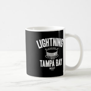 Caneca De Café Tampa Y Disco de Hockey Lightning Azul Oficialment