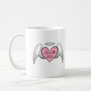 Caneca De Café Tampão Angel da Terra Personalizada - Coração, Asa