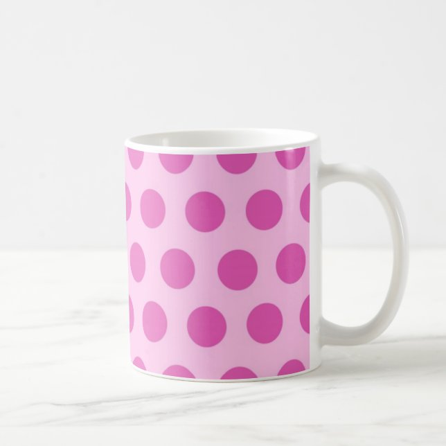 Caneca De Café Tampão cor-de-rosa com padrão de bolinhas (Direita)