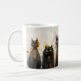Caneca De Café Tampão de café ilustrado com lover de gato preto