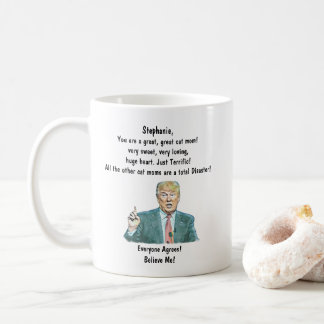 Caneca De Café Tampão de café personalizado para Cat Mãe Adicione