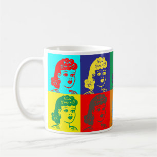 Caneca De Café Tampão de desenho de Pop de estilo retrorreflector