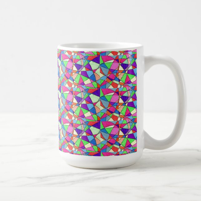 Caneca De Café Tampão de design abstrato de "vidro escondido com  (Direita)