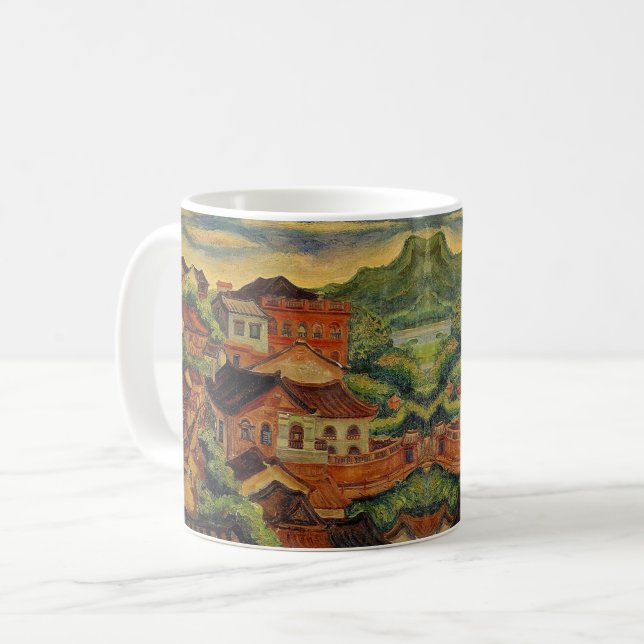 Caneca De Café Tamsui & Chen Cheng-Po /Escritório de arte em vint (Frente Esquerda)
