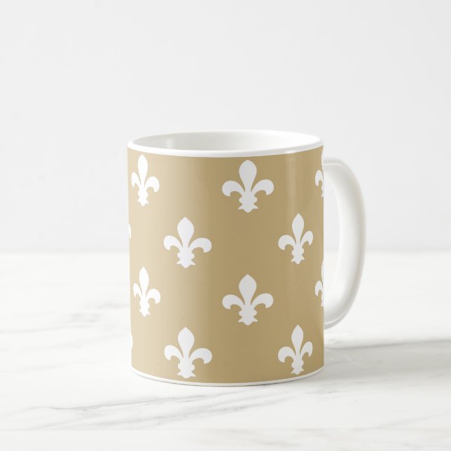 Caneca De Café Tan Neutral Fleur de Lys (Frente Esquerda)
