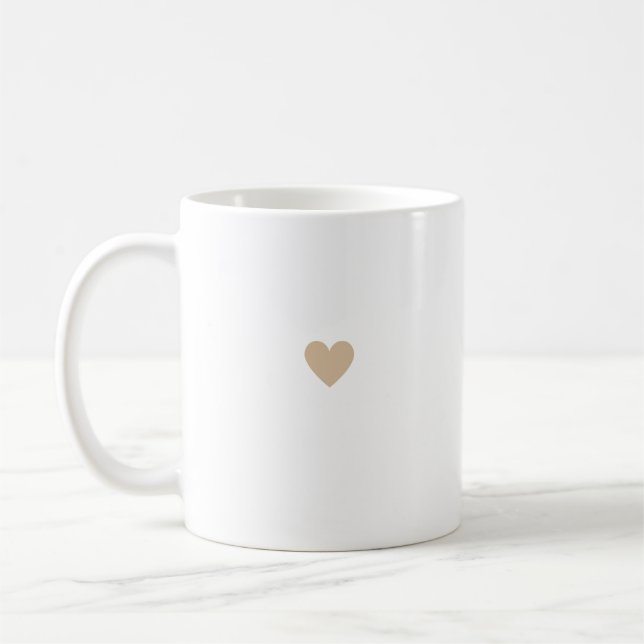 Caneca De Café Tan Simple Heart Beige Caramel - Chic Mínimo Moder (Esquerda)