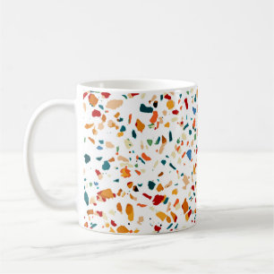 Caneca De Café Tan Terrazzo   Eclectic Quirky Confetti Painting  