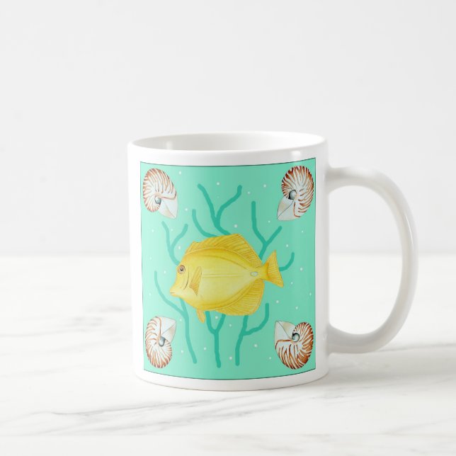 Caneca De Café Tang amarelo com escudos do nautilus (Direita)