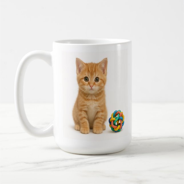 Caneca De Café Tangy Trouble - Laranja Tabby Kitten (Esquerda)