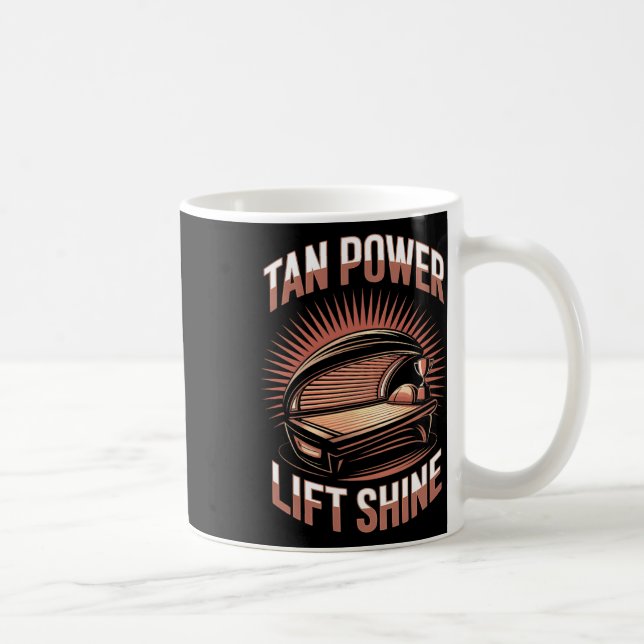 Caneca De Café Tanning Bed Tan Power Gym Goers Bodybuilders Men T (Direita)
