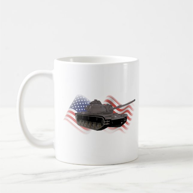 Caneca De Café Tanque de Batalha Americano M60 com Bandeira Ameri (Esquerda)