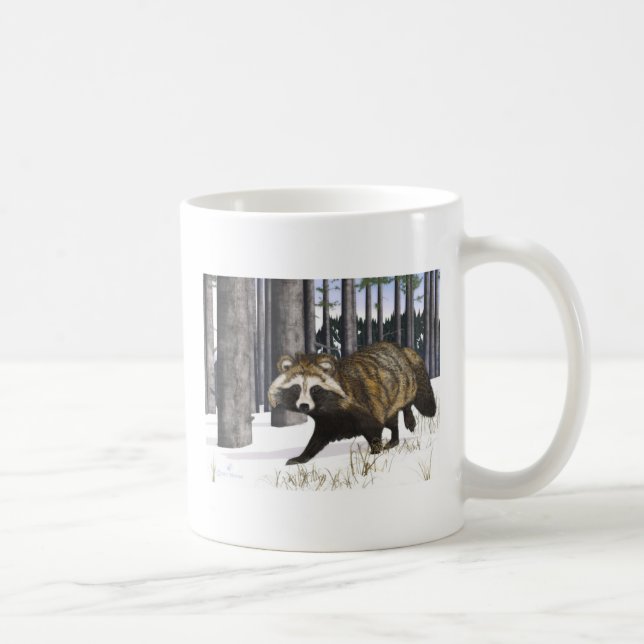 Caneca De Café Tanuki - Cão Raccoon (Direita)