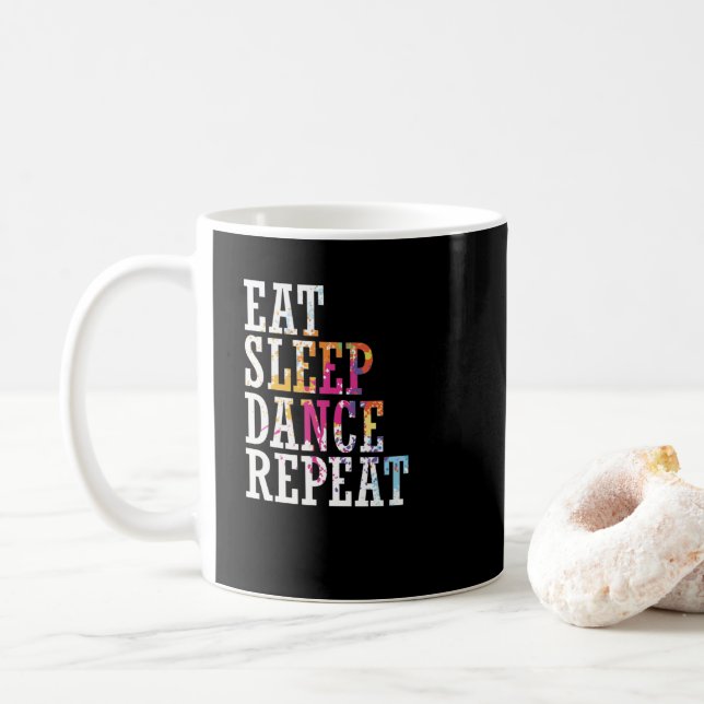 Caneca De Café Tanzen "Eat Sleep Dance Repeat" (Com Donut)