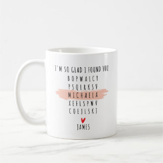 Caneca De Café Tão Feliz por Ter Encontrado Você Nome Jogo de Pal