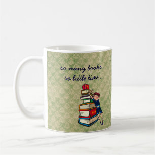 Caneca De Café tão muitos livros, tão pouca menina do tempo com
