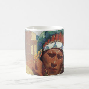 Caneca De Café Taos Indian Holding a Water Jug by Blumenschein