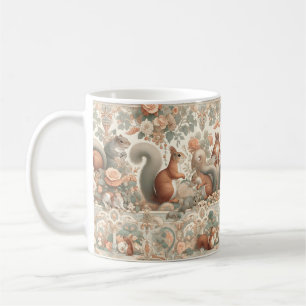 Caneca De Café Tapeçaria do Esquilo da Floresta Vitoriana