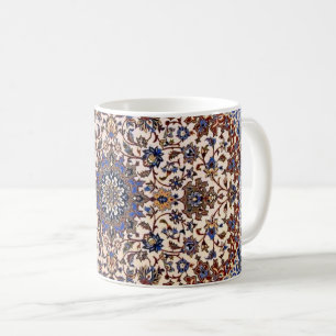 Caneca De Café Tapete Azul Turco Persa Antigo Oriental