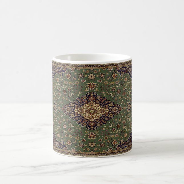 Caneca De Café Tapete com Padrão Persa Turco Oriental (Centro)