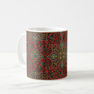 Caneca De Café Tapete de Carpete Persa Vermelho Azul Clássico