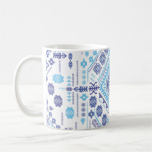 Caneca De Café tapete paisley indiano, padrão étnico mandala.