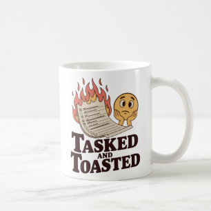 Caneca De Café Tarefa e Torrado Caos no Local de Trabalho com H