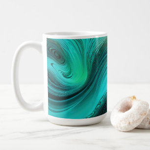 Caneca De Café "Tarifa" Blue Swirls Ondas