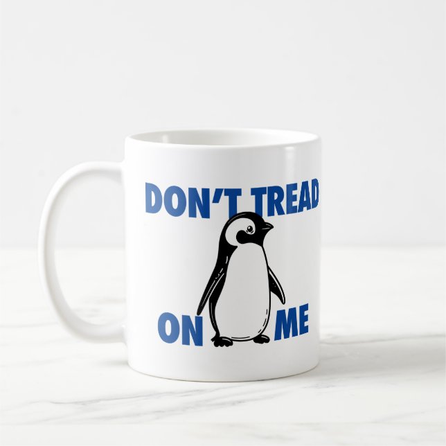 Caneca De Café Tarifa Engraçada De Pinguim De Memória Política (Esquerda)