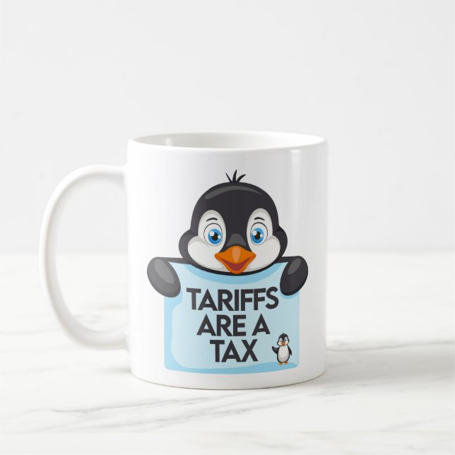 Caneca De Café Tarifa Engraçada De Pinguim De Memória Política (Esquerda)