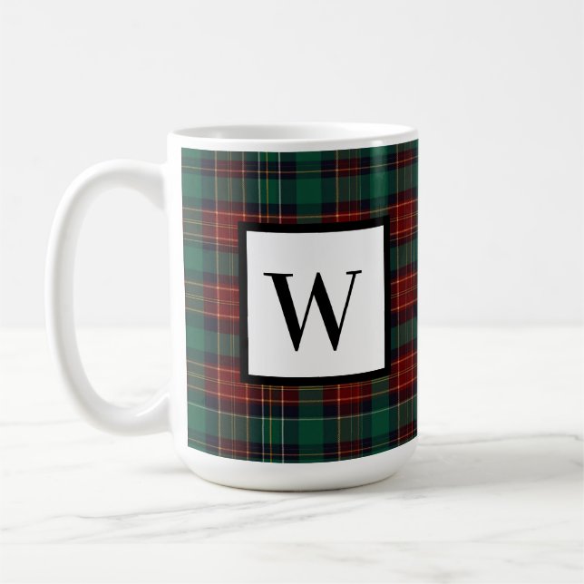 Caneca De Café Tartan Caçador Florestal (Esquerda)