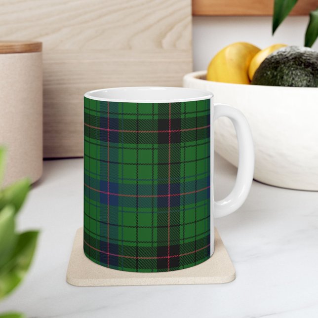 Caneca De Café Tartan Clan Davidson Xadrez Black Check Verde (Rustic Plaid Davidson Tartan 11oz Coffee Mug)