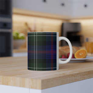 Caneca De Café Tartan Clan Sutherland Xadrez Green Black Check