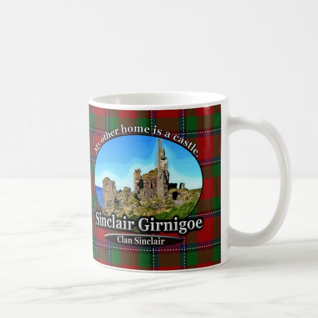 Caneca De Café Tartan de Sinclair Girnigoe do castelo de Sinclair (Direita)