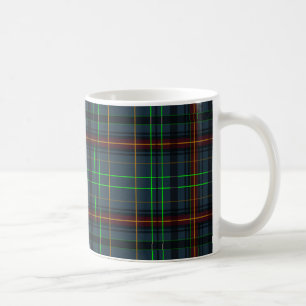 Caneca De Café Tartan em azul, laranja, verde...
