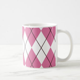 Caneca De Café Tartan-Pattern Pinky dos anos 70