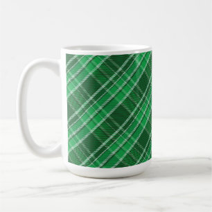 Caneca De Café Tartan Swahili - Padrão da Xadrez Verde - 88675
