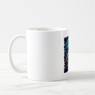 Caneca De Café Tartaruga América sob a Lua com a bandeira america